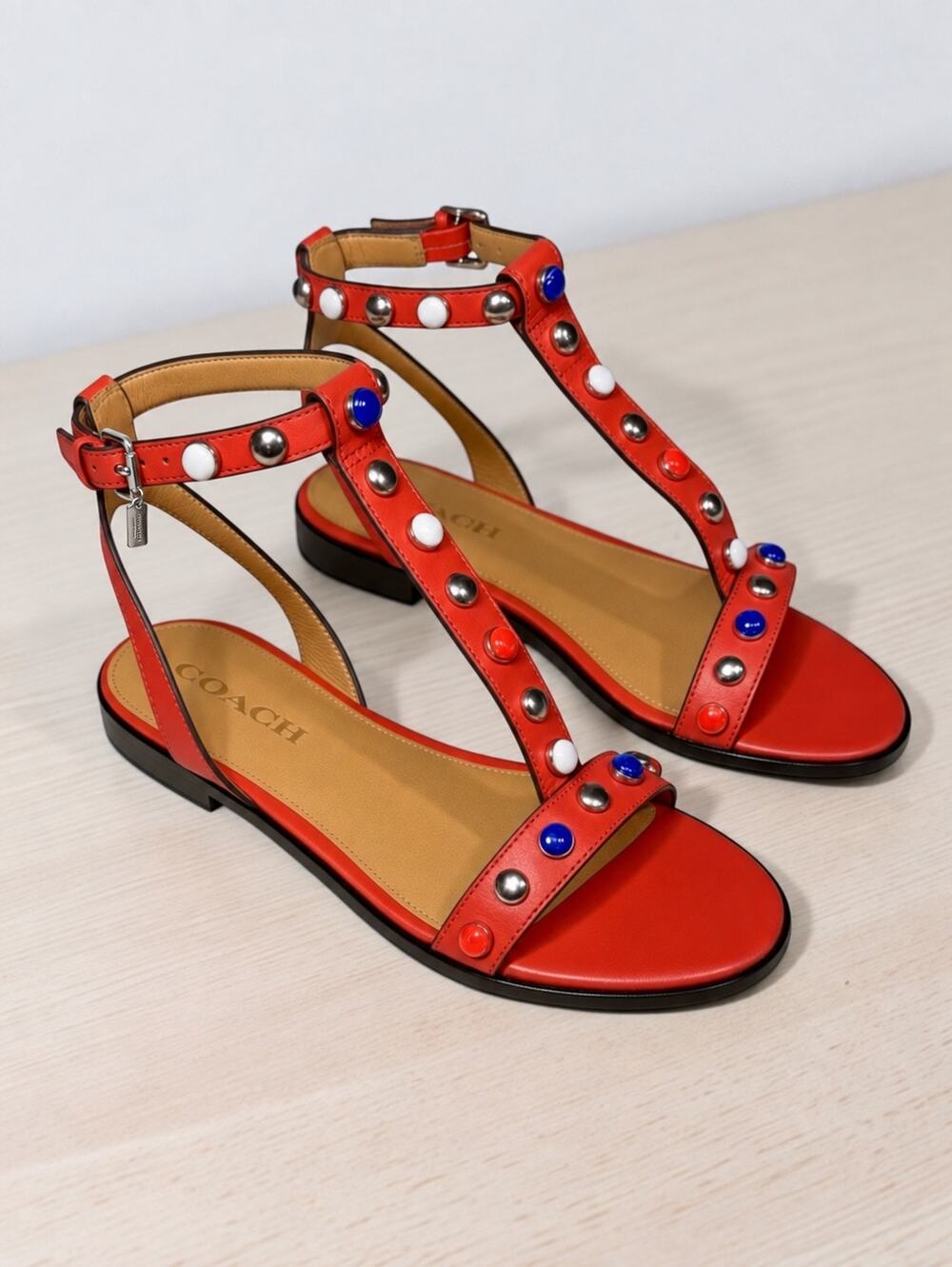 NIB Coach Q8973 Sadie Semi Matte Calf Sandal Size 6.5M